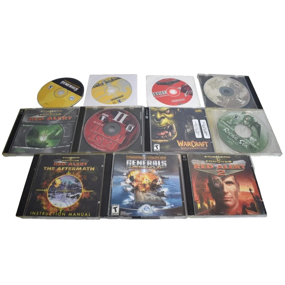 Lot of 11 PC RTS Strategy Games Command & Conquer Warcraft Red Alert Generals